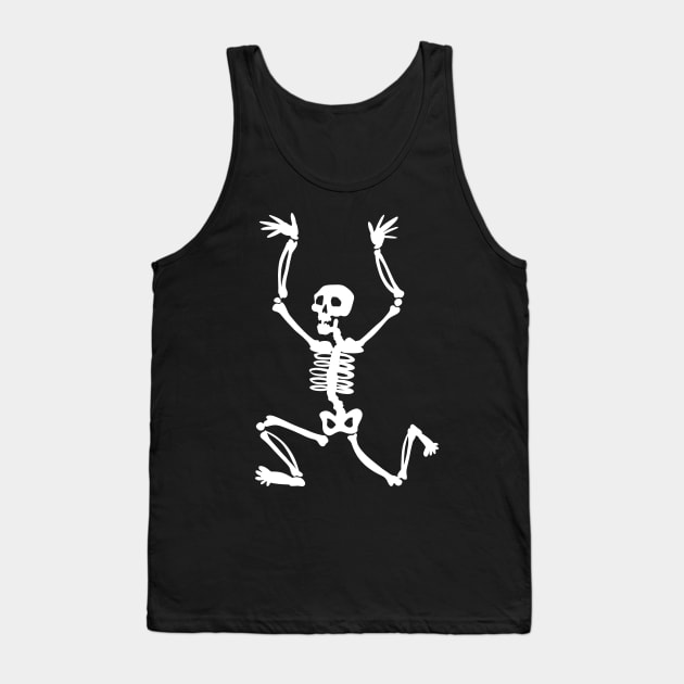 Running Skeleton White Silhouette Tank Top by saradaboru